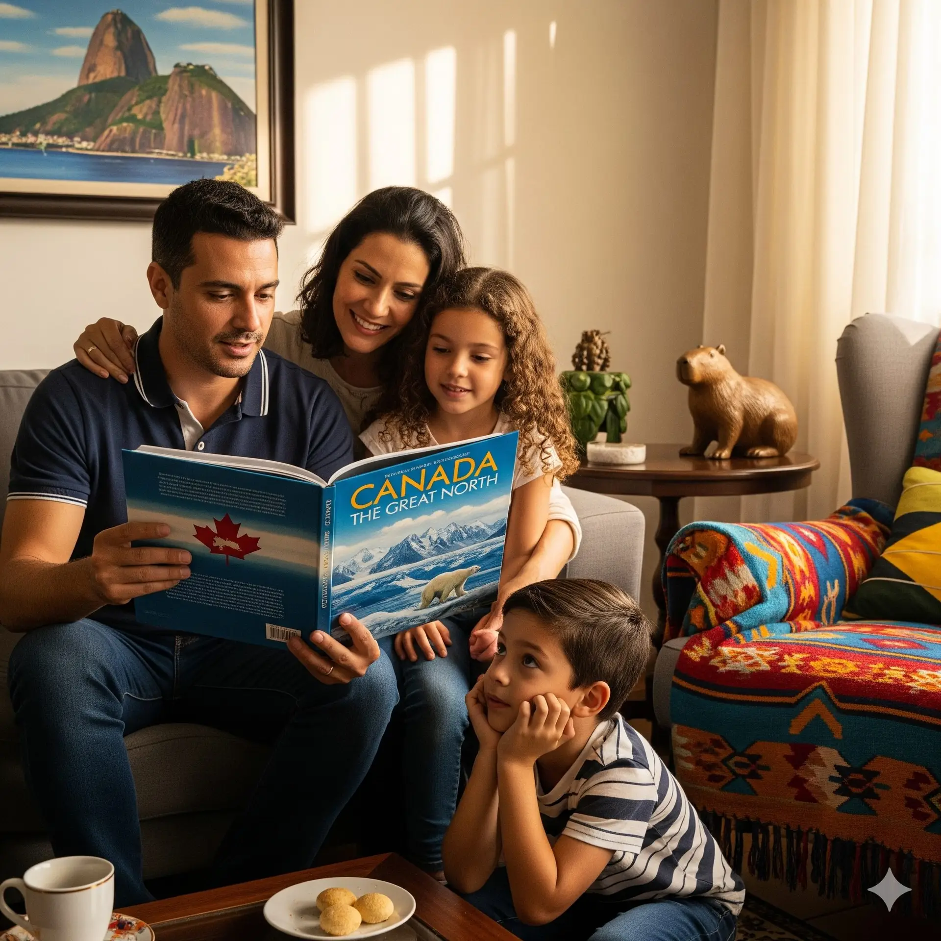 Família unida no processo de mudança para o exterior